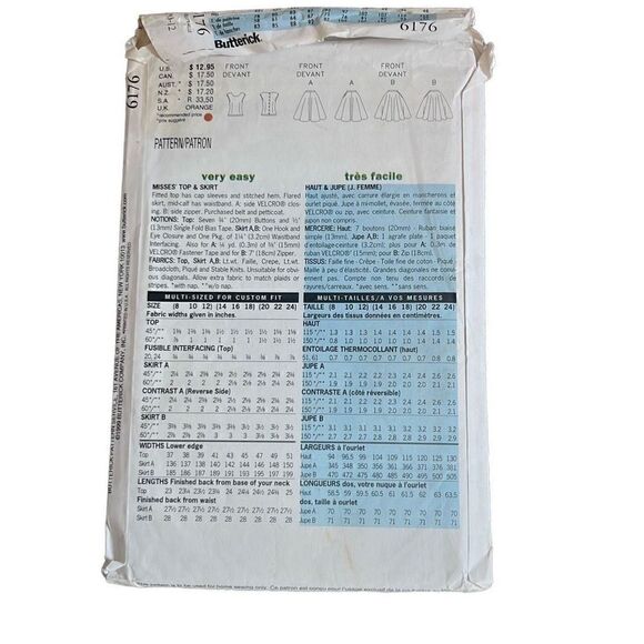 Butterick Retro '52 Pattern 6176 Sz 8,10,12 Factory Folded and Uncut - Picture 2 of 2